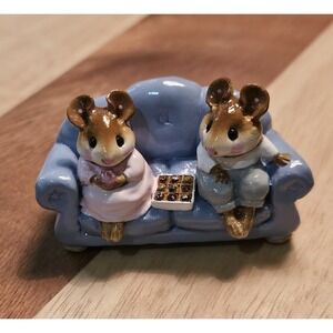 Wee Forest Folk First Date Blue Couch - Retired  WFF No Box, Signed WP M-134